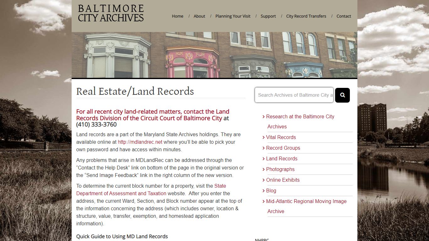 Real Estate/Land Records - Maryland State Archives